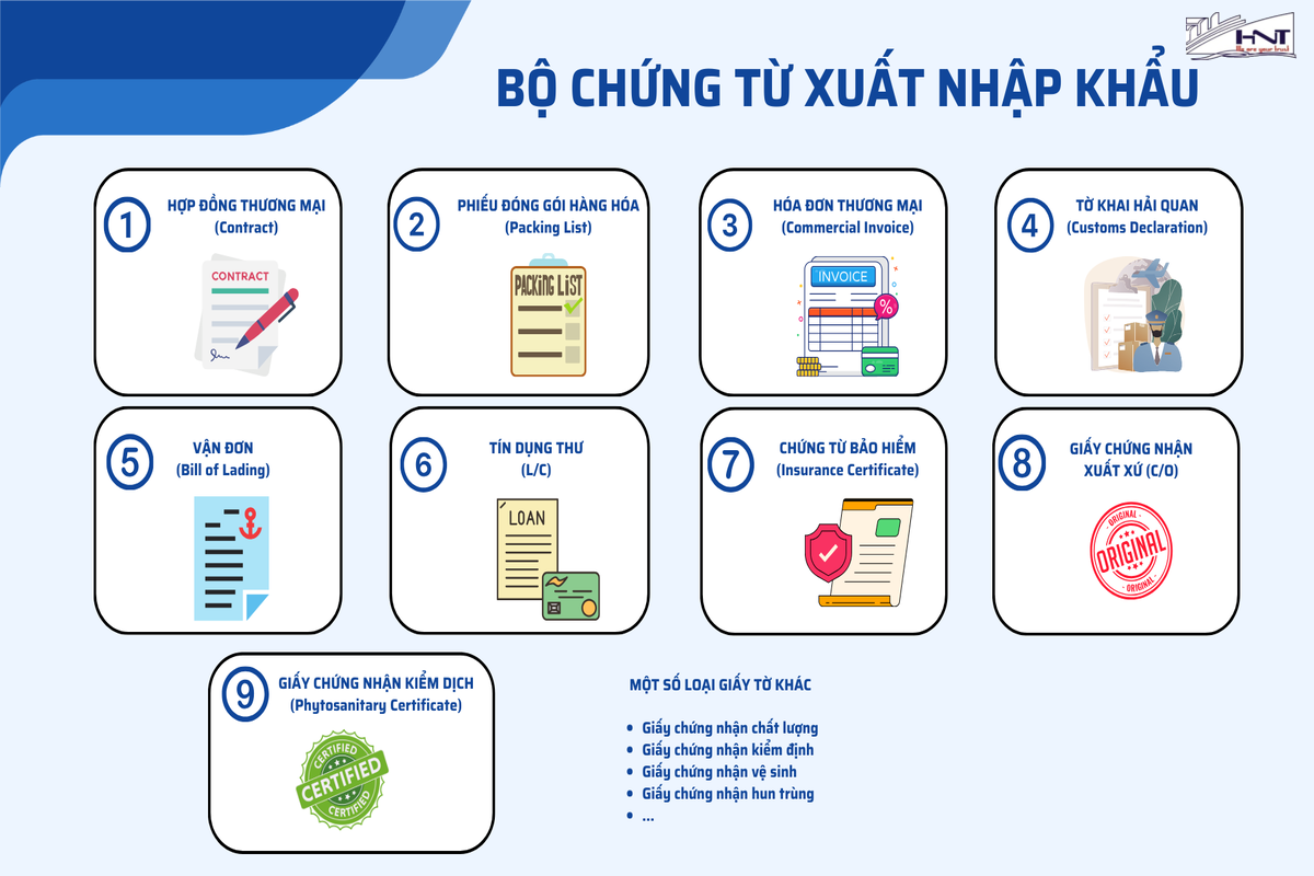 Các chứng từ cần thiết trong xuất khẩu và liên quan đến xuất khẩu là gì? Chuẩn bị chứng từ