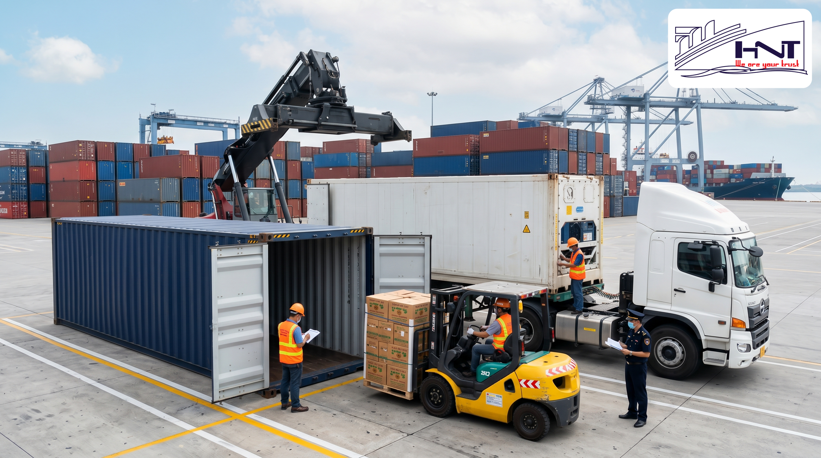 Quy trình chuyển tải hàng hóa từ vận tải container đến đường bộ Quy trình chuyển tải hàng hóa từ vận tải container đến đường bộ