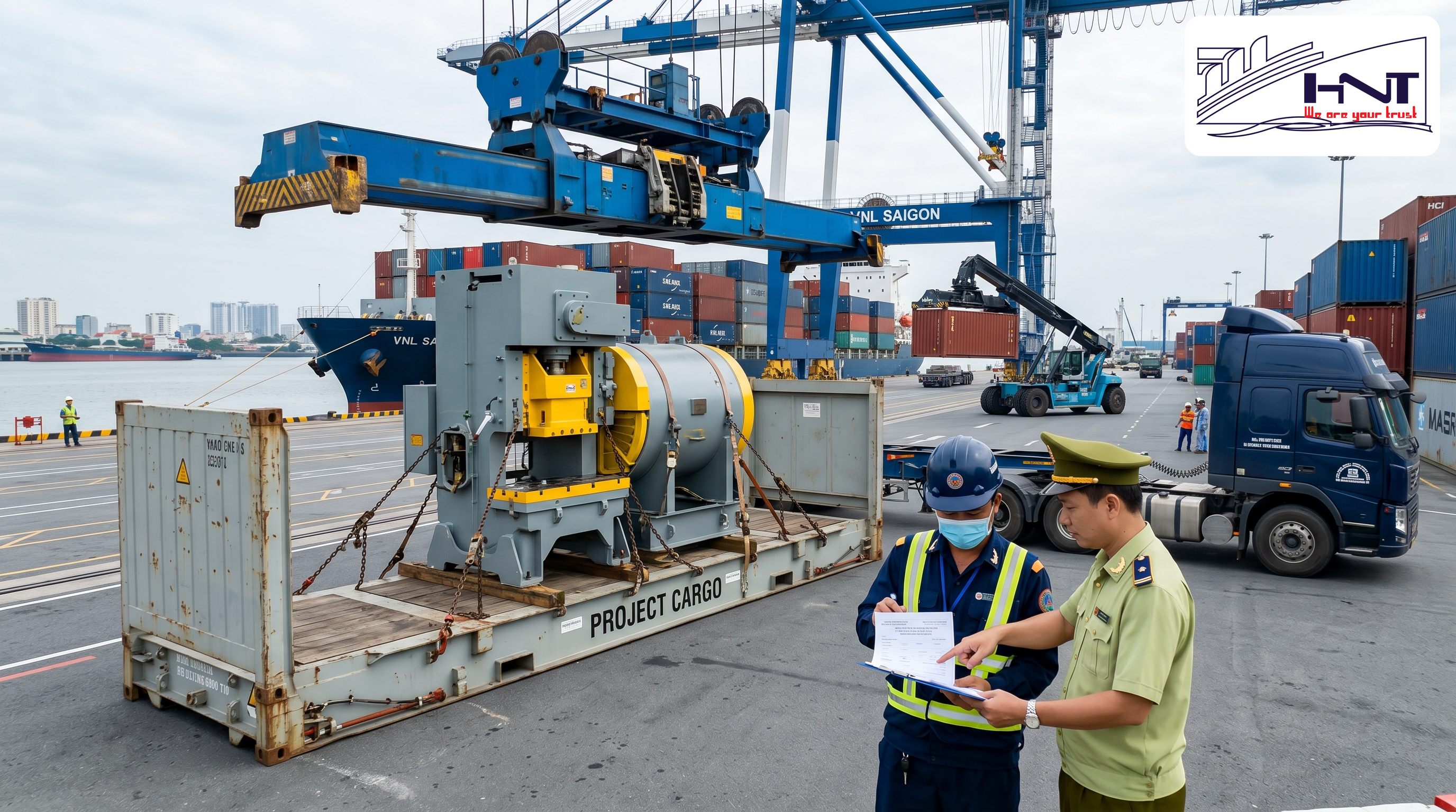 Container booking and machinery project cargo transport services
