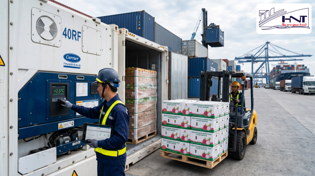 Agricultural Product Packaging Techniques and Control When Transporting Frozen Goods in 40RF Containers