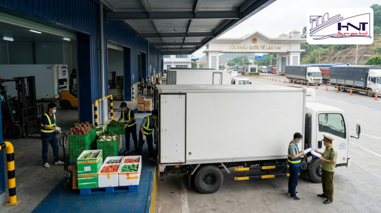 Quy trình vận chuyển nông sản bằng xe lạnh xuất khẩu sang Trung Quốc qua cửa khẩu