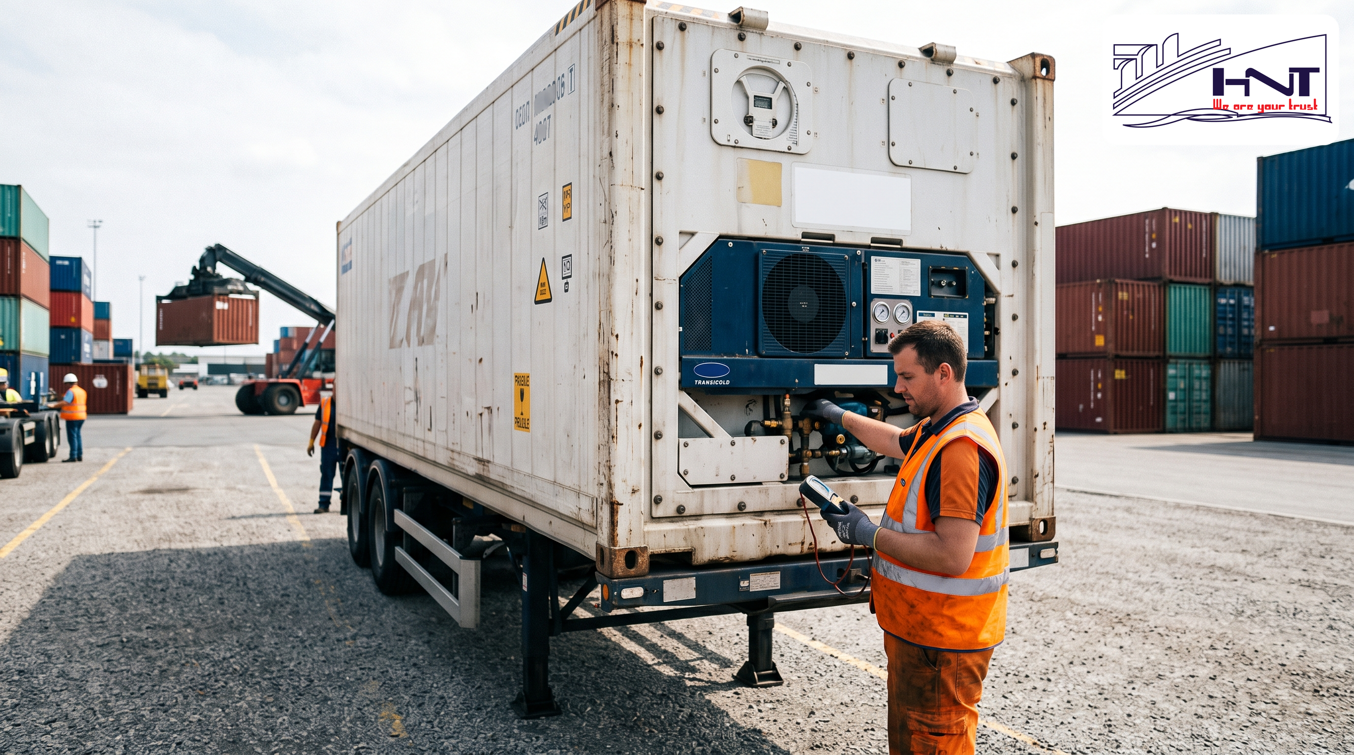 Kiểm tra máy lạnh Carrier Daikin container theo tình huống hàng xuất khẩu