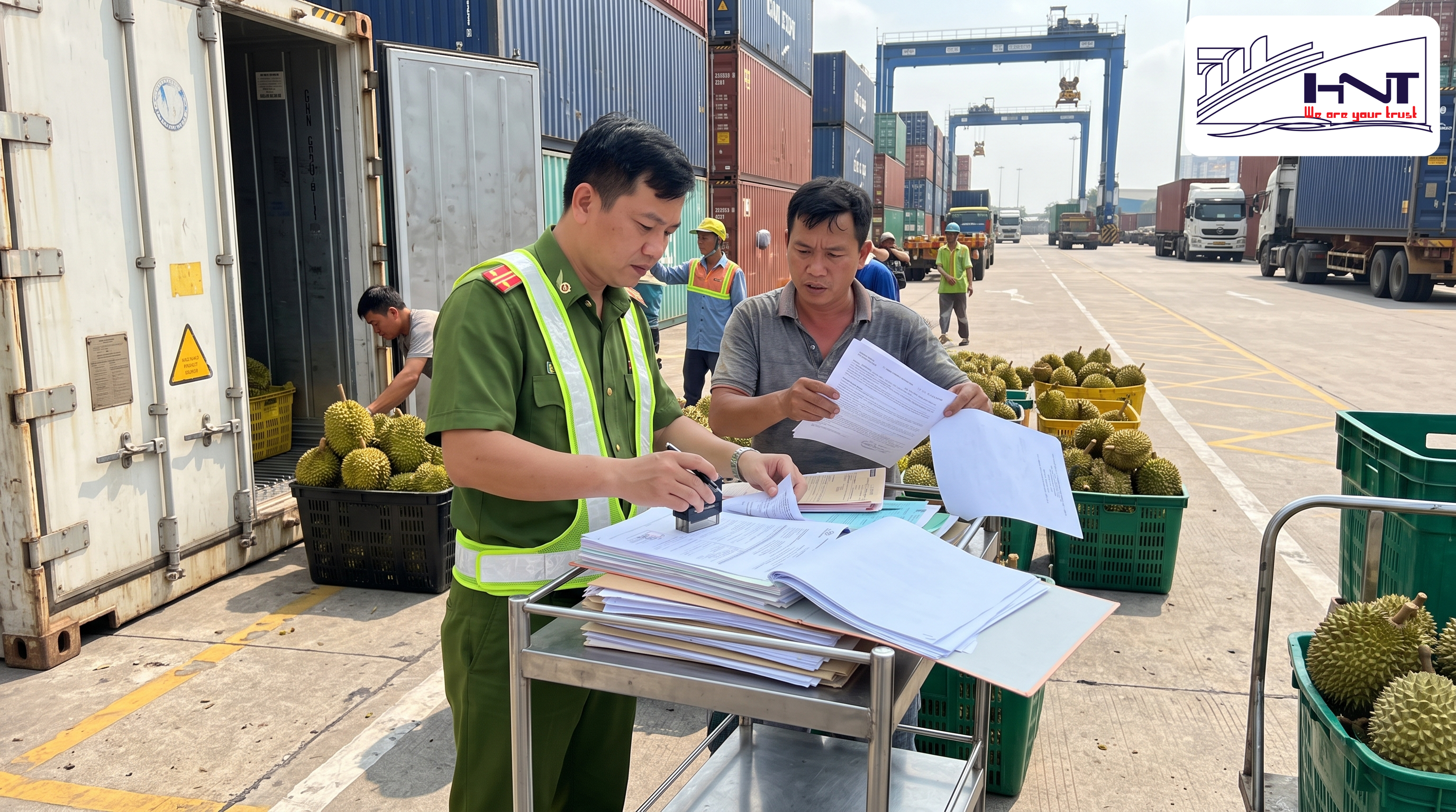 Thủ tục hải quan xuất khẩu sầu riêng và bộ chứng từ bắt buộc