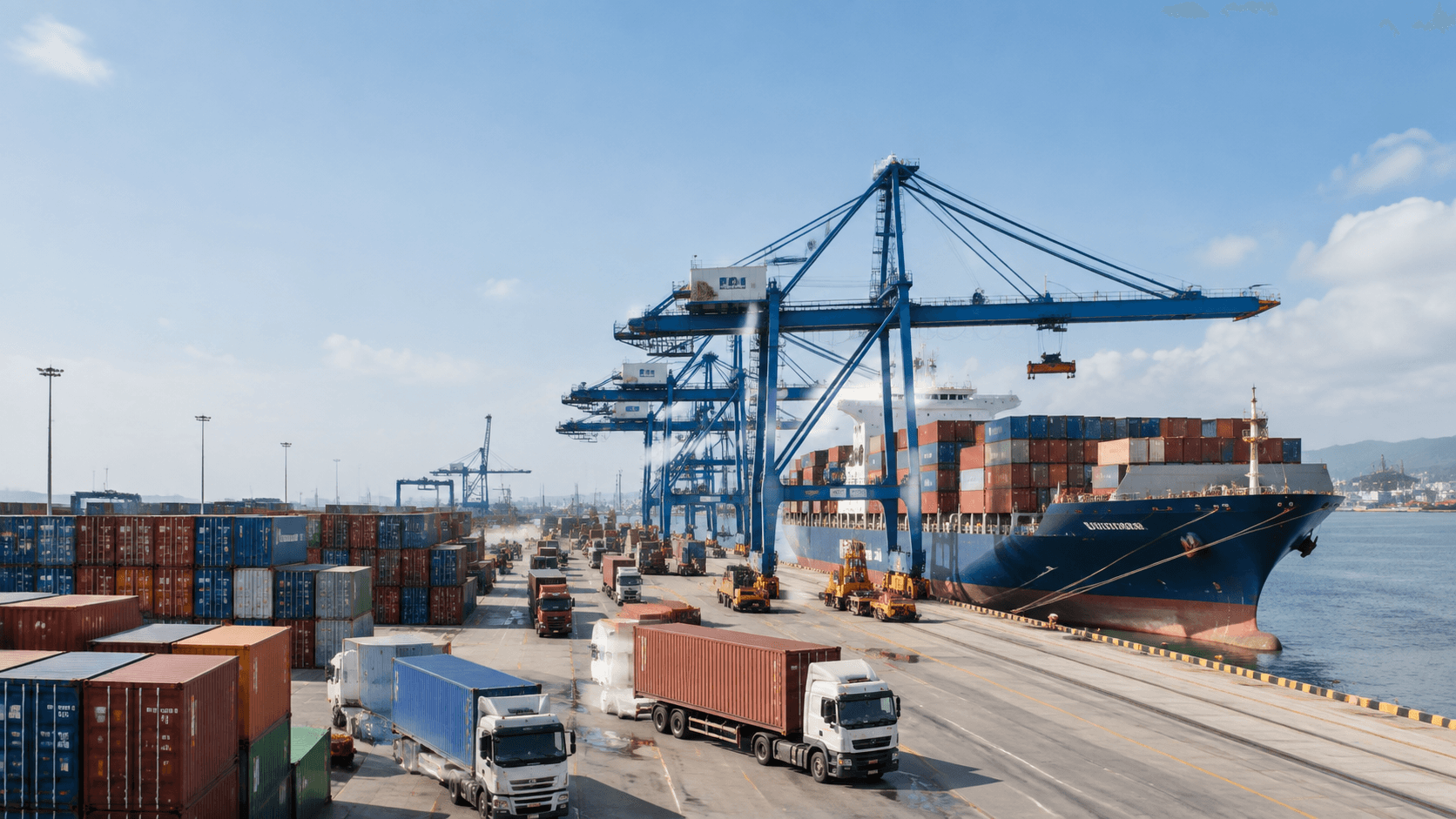 Cảng Chùa Vẽ Hải Phòng Với Bãi Container, Cần Cẩu Giàn Bờ Và Xe Đầu Kéo Trong Mạng Lưới Vận Tải Container Miền Bắc - HNT Logistics