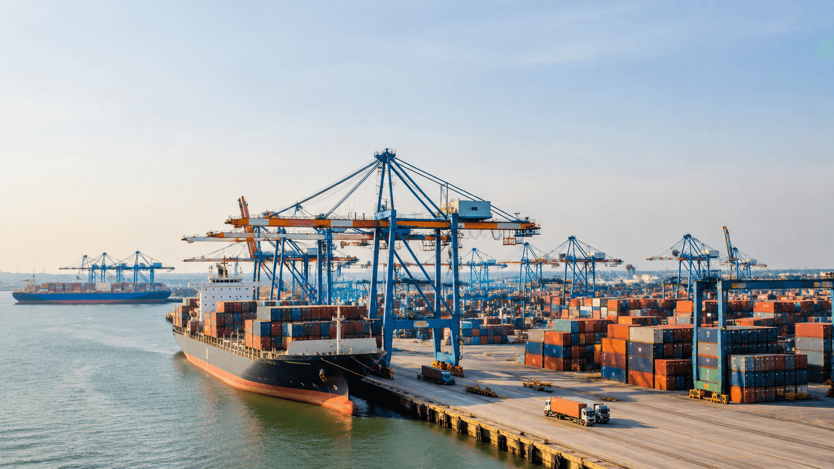 Overview of Dinh Vu Port Hai Phong With Container Yard And Northern Import Export Logistics Operation System - HNT Logistics