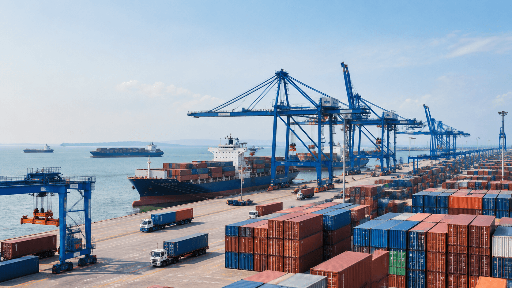 Toàn Cảnh Cảng Lạch Huyện Hải Phòng Với Hệ Thống Container Và Cần Cẩu Giàn Bờ Trong Chuỗi Logistics Miền Bắc - HNT Logistics