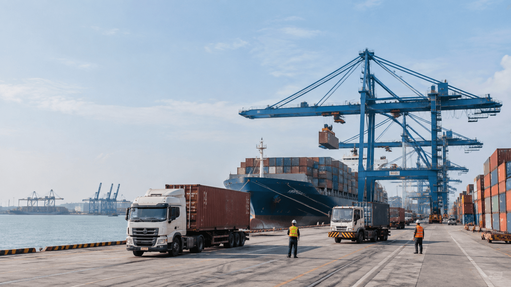 Hình Ảnh Cảng Biển Container Minh Họa Vai Trò Của Công Ty Logistics Hải Phòng Trong Chuỗi Cung Ứng Xuất Nhập Khẩu Miền Bắc - HNT Logistics