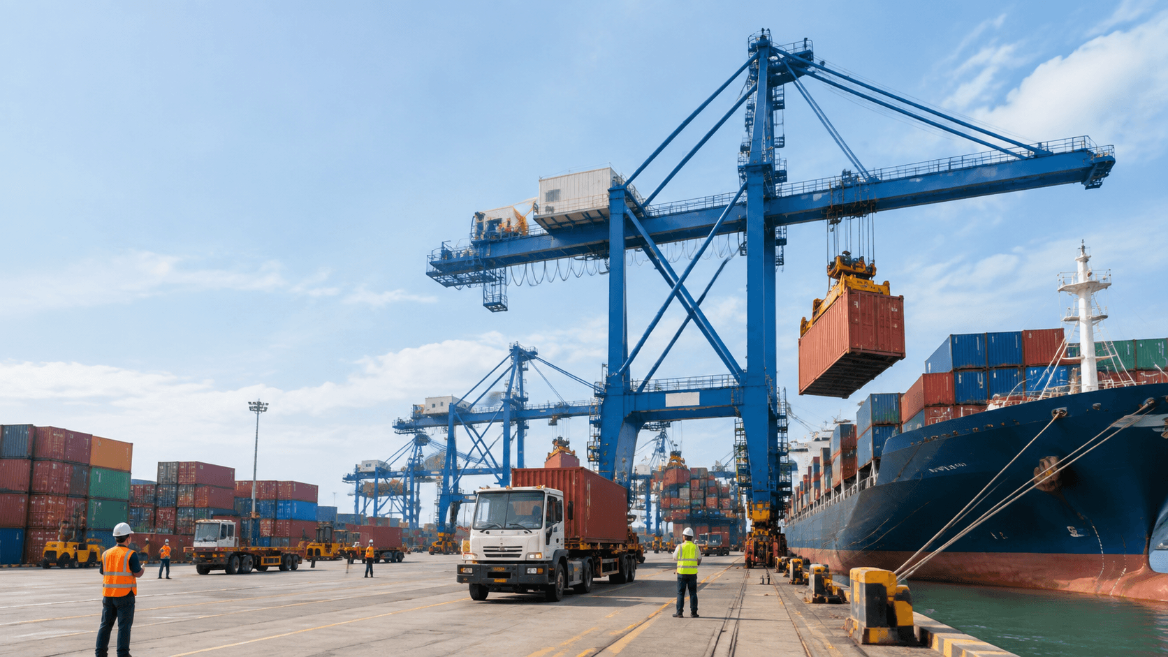 Hình Ảnh Cảng Container Việt Nam Minh Họa Phí THC Là Gì Trong Hoạt Động Xử Lý Container Đường Biển - HNT Logistics